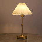 Ember Portable Lamp Pointed Pleated Gold